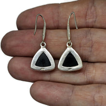 Load image into Gallery viewer, Triangle Black Onyx Earrings, Sterling Silver, Leo and Capricorn Zodiac Gemstone - GemzAustralia 