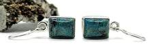Load image into Gallery viewer, Chrysocolla Earrings, Rectangle Shaped, Sterling Silver, Green Blue Gemstone - GemzAustralia 