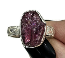 Load image into Gallery viewer, Raw Garnet Ring, Size O, Sterling Silver, Rough Gemstone, January Birthstone - GemzAustralia 