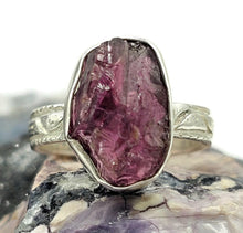 Load image into Gallery viewer, Raw Garnet Ring, Size O, Sterling Silver, Rough Gemstone, January Birthstone - GemzAustralia 