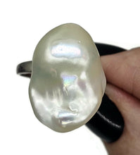 Load image into Gallery viewer, Flameball / Fireball Pearl Ring, Size S, Sterling Silver, Adjustable, June Birthstone - GemzAustralia 