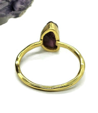 Load image into Gallery viewer, Rough Garnet Ring, Size 12, January Birthstone, Gold Plated Sterling Silver, Raw Gemstone - GemzAustralia 