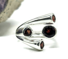 Load image into Gallery viewer, Four Stone Garnet Ring, Size P, Sterling Silver, Multi-gemstone Ring, January Birthstone - GemzAustralia 