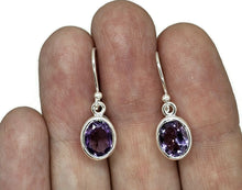 Load image into Gallery viewer, Oval faceted Amethyst Earrings, Sterling Silver, February Birthstone, Spiritual Gem - GemzAustralia 