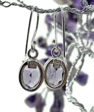 Load image into Gallery viewer, Oval faceted Amethyst Earrings, Sterling Silver, February Birthstone, Spiritual Gem - GemzAustralia 