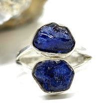 Load image into Gallery viewer, Raw Blue Sapphire Ring, September Birthstone, Size O/7, Sterling Silver, Rough Gemstones - GemzAustralia 