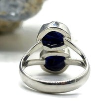 Load image into Gallery viewer, Raw Blue Sapphire Ring, September Birthstone, Size O/7, Sterling Silver, Rough Gemstones - GemzAustralia 
