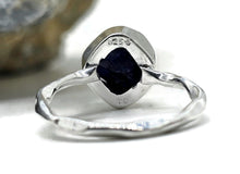 Load image into Gallery viewer, Raw Blue Sapphire Ring, Size P 1/2, September Birthstone, Sterling Silver, Rough Sapphire - GemzAustralia 