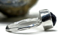 Load image into Gallery viewer, Raw Blue Sapphire Ring, Size P 1/2, September Birthstone, Sterling Silver, Rough Sapphire - GemzAustralia 