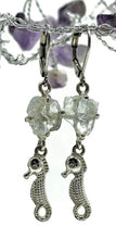Load image into Gallery viewer, Seahorse Earrings with Rough Aquamarines, March Birthstone, Sterling Silver, Spirit Animal - GemzAustralia 