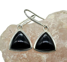 Load image into Gallery viewer, Triangle Black Onyx Earrings, Sterling Silver, Leo and Capricorn Zodiac Gemstone - GemzAustralia 