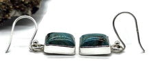Load image into Gallery viewer, Chrysocolla Earrings, Rectangle Shaped, Sterling Silver, Green Blue Gemstone - GemzAustralia 