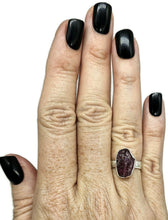Load image into Gallery viewer, Raw Garnet Ring, Size O, Sterling Silver, Rough Gemstone, January Birthstone - GemzAustralia 