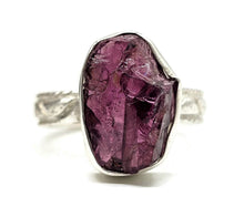 Load image into Gallery viewer, Raw Garnet Ring, Size O, Sterling Silver, Rough Gemstone, January Birthstone - GemzAustralia 