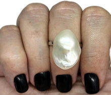 Load image into Gallery viewer, Flameball / Fireball Pearl Ring, Size S, Sterling Silver, Adjustable, June Birthstone - GemzAustralia 