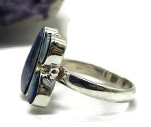 Load image into Gallery viewer, Australian Opal Ring, Size Q, Three Stone Ring, Sterling Silver, Aura Gem, Psychic Gem - GemzAustralia 