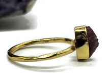 Load image into Gallery viewer, Rough Garnet Ring, Size 12, January Birthstone, Gold Plated Sterling Silver, Raw Gemstone - GemzAustralia 