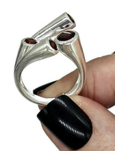 Load image into Gallery viewer, Four Stone Garnet Ring, Size P, Sterling Silver, Multi-gemstone Ring, January Birthstone - GemzAustralia 