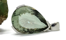 Load image into Gallery viewer, Prasiolite Pendant, Green Amethyst Gemstone, 34 carats, Sterling Silver, Pear Design - GemzAustralia 