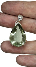 Load image into Gallery viewer, Prasiolite Pendant, Green Amethyst Gemstone, 34 carats, Sterling Silver, Pear Design - GemzAustralia 