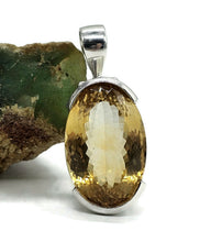 Load image into Gallery viewer, Massive Statement Citrine Pendant, Sterling Silver, 36 carats, Oval Facet, November Birth - GemzAustralia 