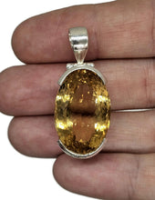 Load image into Gallery viewer, Massive Statement Citrine Pendant, Sterling Silver, 36 carats, Oval Facet, November Birth - GemzAustralia 