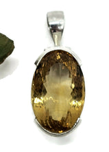 Load image into Gallery viewer, Massive Statement Citrine Pendant, Sterling Silver, 36 carats, Oval Facet, November Birth - GemzAustralia 