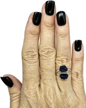 Load image into Gallery viewer, Raw Blue Sapphire Ring, September Birthstone, Size O/7, Sterling Silver, Rough Gemstones - GemzAustralia 