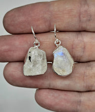 Load image into Gallery viewer, Raw Moonstone Earrings, Sterling Silver, June Birthstones, Rough Moonstones - GemzAustralia 