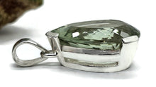 Load image into Gallery viewer, Prasiolite Pendant, Green Amethyst Gemstone, 34 carats, Sterling Silver, Pear Design - GemzAustralia 