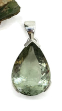 Load image into Gallery viewer, Prasiolite Pendant, Green Amethyst Gemstone, 34 carats, Sterling Silver, Pear Design - GemzAustralia 