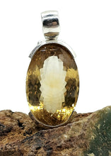 Load image into Gallery viewer, Massive Statement Citrine Pendant, Sterling Silver, 36 carats, Oval Facet, November Birth - GemzAustralia 