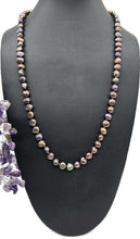 Load image into Gallery viewer, Black Peacock Baroque Pearl Necklace in a natural Purple Green Colour, Sterling Silver - GemzAustralia 