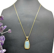 Load image into Gallery viewer, Solid Opal Pendant, 18K Gold Plated, October Birthstone, Aura Crystal, Psychic Gemstone - GemzAustralia 