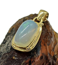 Load image into Gallery viewer, Solid Opal Pendant, 18K Gold Plated, October Birthstone, Aura Crystal, Psychic Gemstone - GemzAustralia 