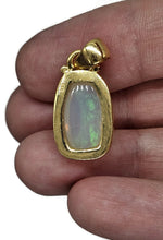 Load image into Gallery viewer, Solid Opal Pendant, 18K Gold Plated, October Birthstone, Aura Crystal, Psychic Gemstone - GemzAustralia 