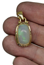 Load image into Gallery viewer, Solid Opal Pendant, 18K Gold Plated, October Birthstone, Aura Crystal, Psychic Gemstone - GemzAustralia 