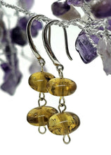 Load image into Gallery viewer, Oval Amber Sphere Earrings, Mexican Chiapas Amber, Sterling Silver, 30 million years old - GemzAustralia 