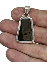 Load image into Gallery viewer, Red Orange Ammolite Pendant, Sterling Silver, Rectangle Shaped, Opal like Gemstone - GemzAustralia 