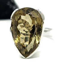 Load image into Gallery viewer, Citrine Ring, Size Q, 15 Carats, Pear Faceted, Sterling Silver, Abundance Gem, November - GemzAustralia 