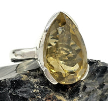 Load image into Gallery viewer, Citrine Ring, Size Q, 15 Carats, Pear Faceted, Sterling Silver, Abundance Gem, November - GemzAustralia 
