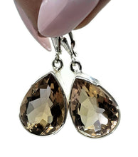 Load image into Gallery viewer, 25 carat Ametrine Earrings, Sterling Silver, Pear Shaped, Natural mix of Amethyst &amp; Citrine - GemzAustralia 