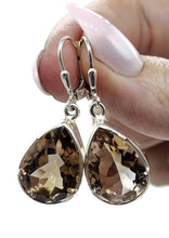 Load image into Gallery viewer, 25 carat Ametrine Earrings, Sterling Silver, Pear Shaped, Natural mix of Amethyst &amp; Citrine - GemzAustralia 
