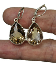 Load image into Gallery viewer, 25 carat Ametrine Earrings, Sterling Silver, Pear Shaped, Natural mix of Amethyst &amp; Citrine - GemzAustralia 