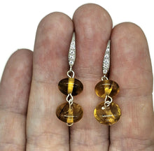 Load image into Gallery viewer, Oval Amber Sphere Earrings, Mexican Chiapas Amber, Sterling Silver, 30 million years old - GemzAustralia 