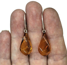 Load image into Gallery viewer, Baltic Amber Earrings, Pear Shaped, 50 million years old, Sterling Silver, Fossilized - GemzAustralia 