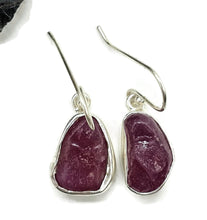 Load image into Gallery viewer, Rough Ruby Earrings, July Birthstone, Rough Gemstones, Sterling Silver, Natural Gems - GemzAustralia 