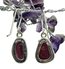 Load image into Gallery viewer, Rough Ruby Earrings, July Birthstone, Rough Gemstones, Sterling Silver, Natural Gems - GemzAustralia 