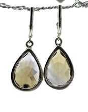 Load image into Gallery viewer, 25 carat Ametrine Earrings, Sterling Silver, Pear Shaped, Natural mix of Amethyst &amp; Citrine - GemzAustralia 