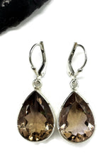 Load image into Gallery viewer, 25 carat Ametrine Earrings, Sterling Silver, Pear Shaped, Natural mix of Amethyst &amp; Citrine - GemzAustralia 